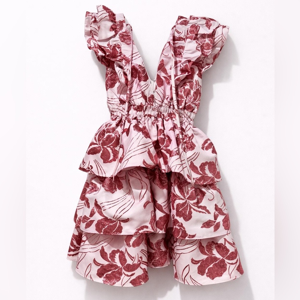 Floral Ruffle Mini Dress - Pink - Picture 2 of 3
